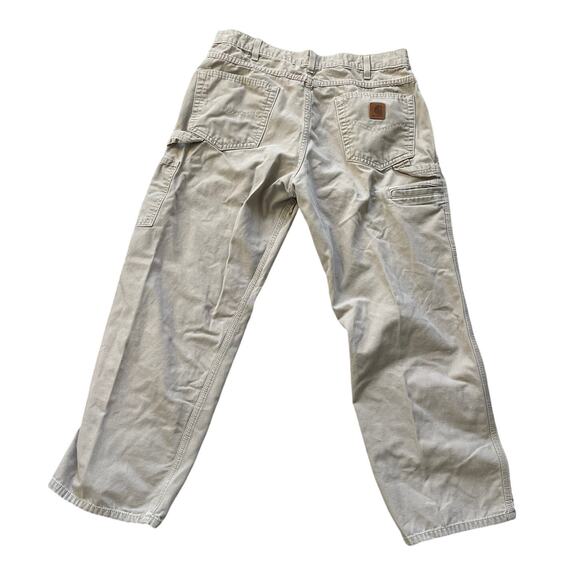 Carhartt Khaki Carpenter Jeans Loose Original Fit Cotton - Picture 3 of 7